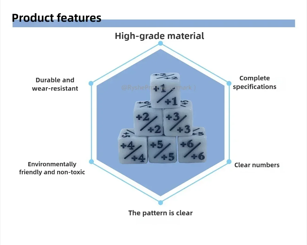 6 قطعة عدادات النرد الرمزية المتوافقة مع مجموعة النردات السحرية لمكعب الولاء مجموعة نرد لألعاب بطاقات MTG DND PRG CCG