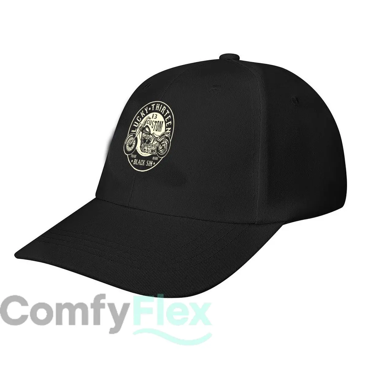 Lucky Thirteen Moto Art Baseball Cap Fashion Outdoor Sports Sunhat Men Snapback Cap Women's