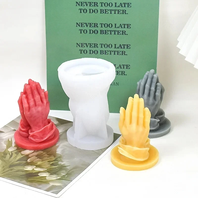3D Middle Finger Silicone Candle Mold DIY Gesture Aromatherapy Plaster Art Soap Resin Crafts Casting Molds Holiday Party Gifts