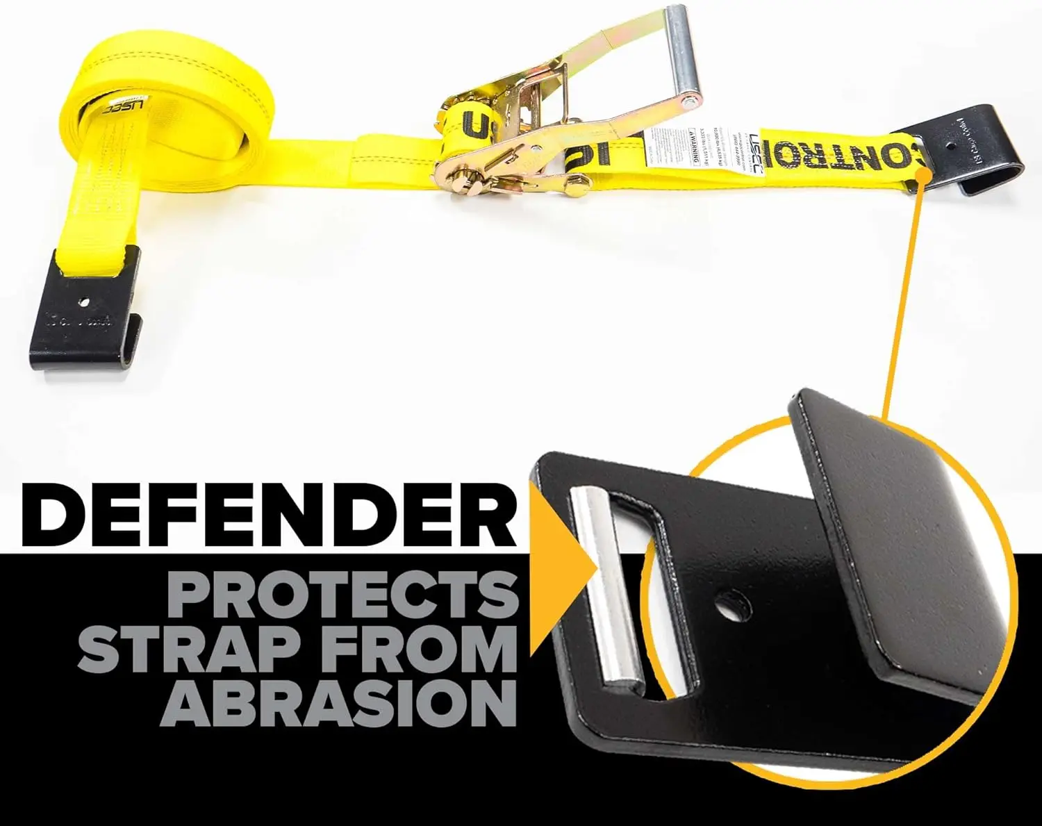 

Flat Hook Ratchet Straps 2 Inch x 50 Foot (2-Pack), 10,000 LBS Break Strength, Hay Hauling Straps, Heavy Duty Tie Downs