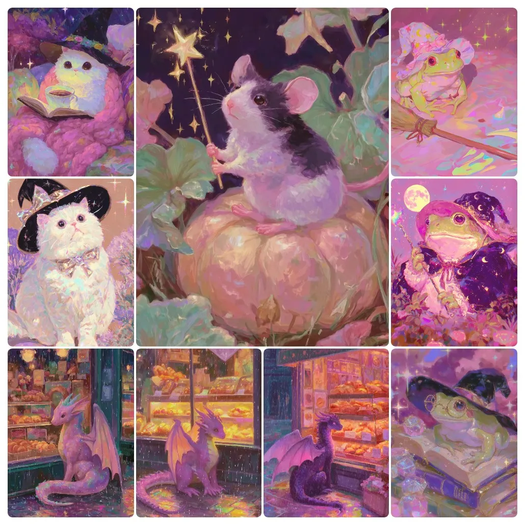 

Cute Pink Purple Magic Frog Cat Dragon Animal Jigsaw Puzzles Adults Puzzle Games Family Fun Puzzles Educational Toys Gifts