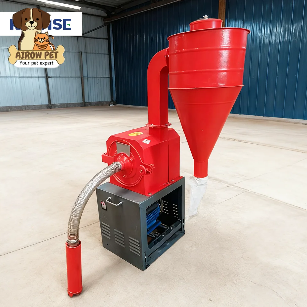 AIROW High Efficiency Self-Priming Grain Grinder Corn Maize Wheat Rice Feed Crushing Mill 400kg/h for Small Farm Use