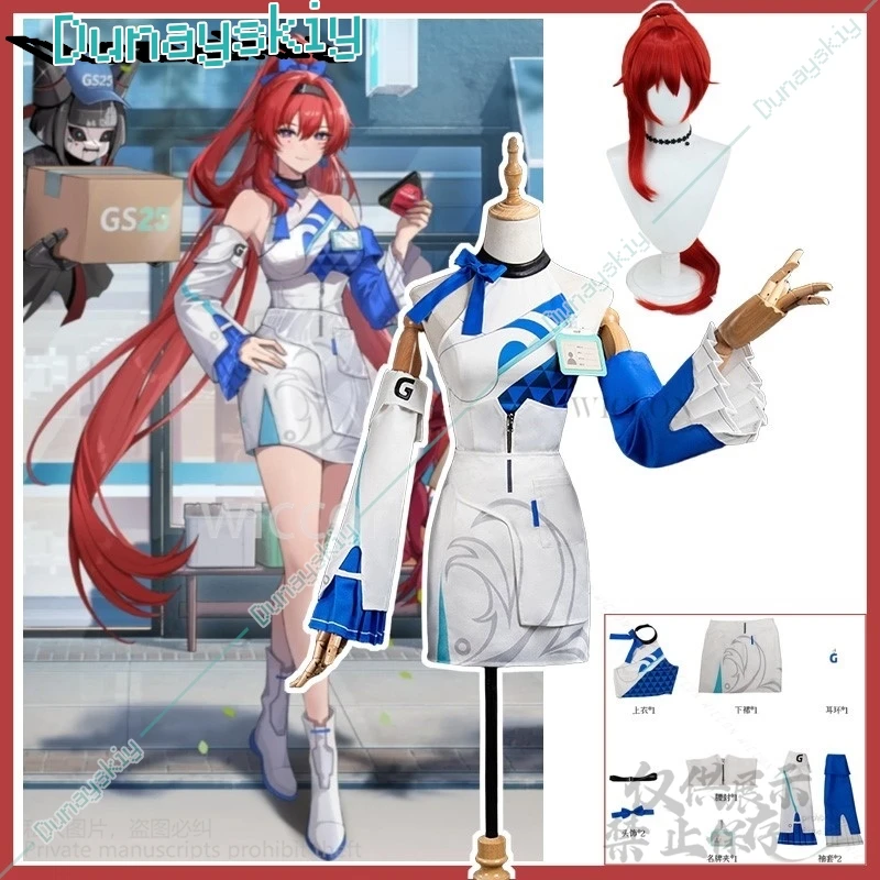 Anime Game Wuthering Waves Cosplay Yinlin 띵조월드 In AGF 2024 Costume 명조 Qipao Dress Lolita Red Wigs For Halloween Cos Customized