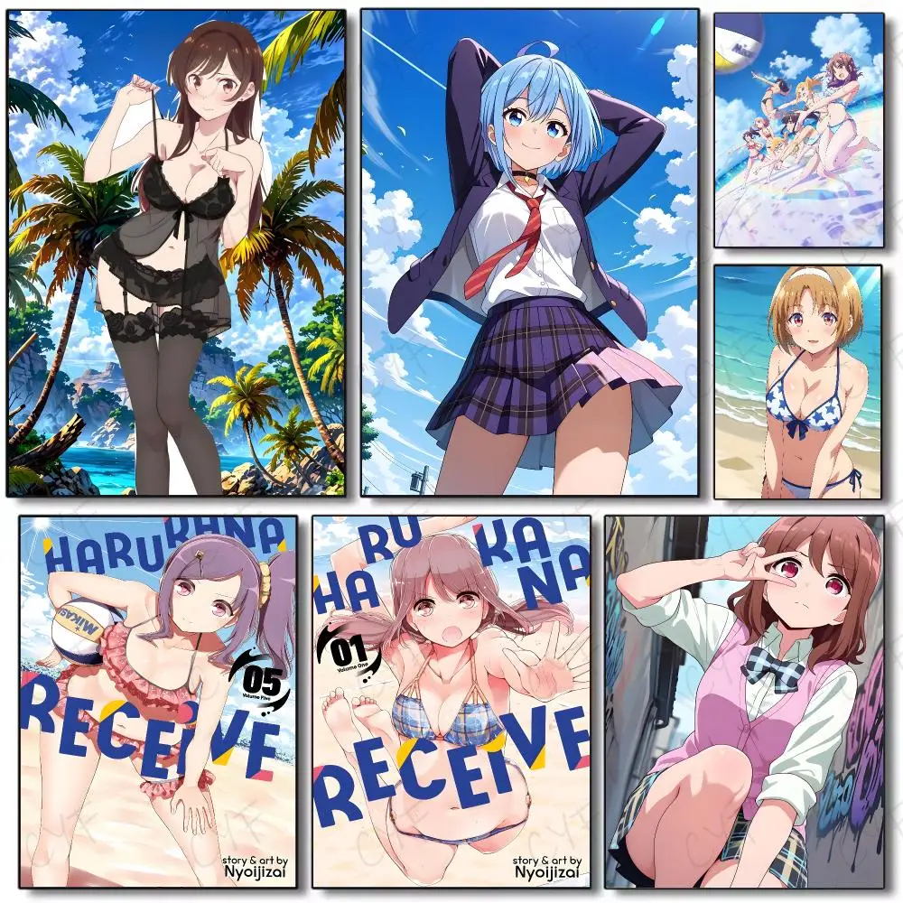 Anime Sports Harukana Receive Poster Painting Wall Art Mural for Living Room Home Decor and Gifts