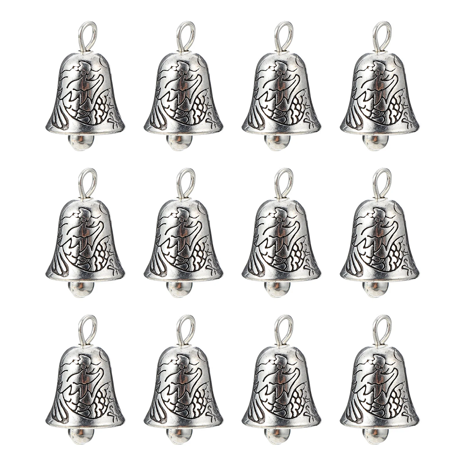 

20 Pcs Bell Pendant Ornaments Christmas Charms Vintage Decor DIY Decoration Jewelry Making Accessories Silver
