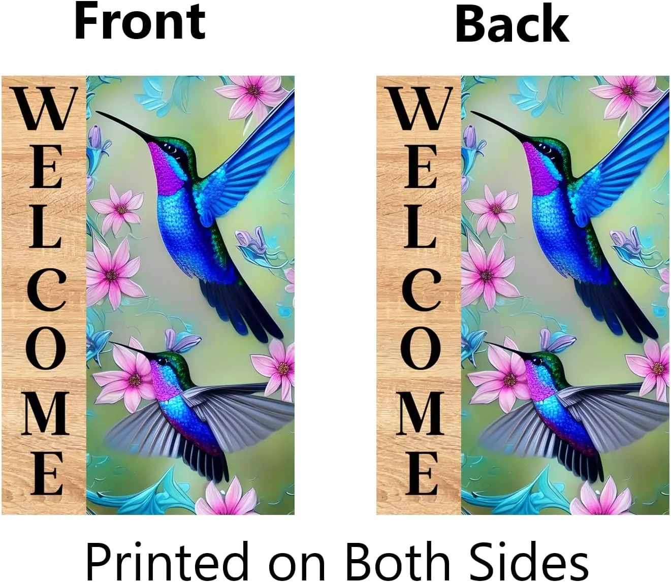 Hummingbird Garden Flag 12x18 Inch Double Sided Spring Welcome Garden Decor Blue Hummingbird Yard Flag for Outside Outdoor Y SSL
