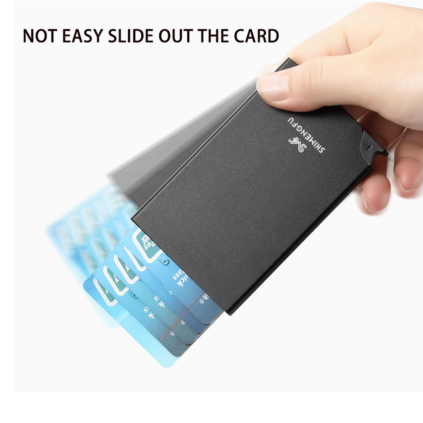 Anti-theft ID Credit Pop Up Card Holder Porte Carte Thin Aluminium Metal Wallets Pocket Case Bank Women Men Credit Card Box