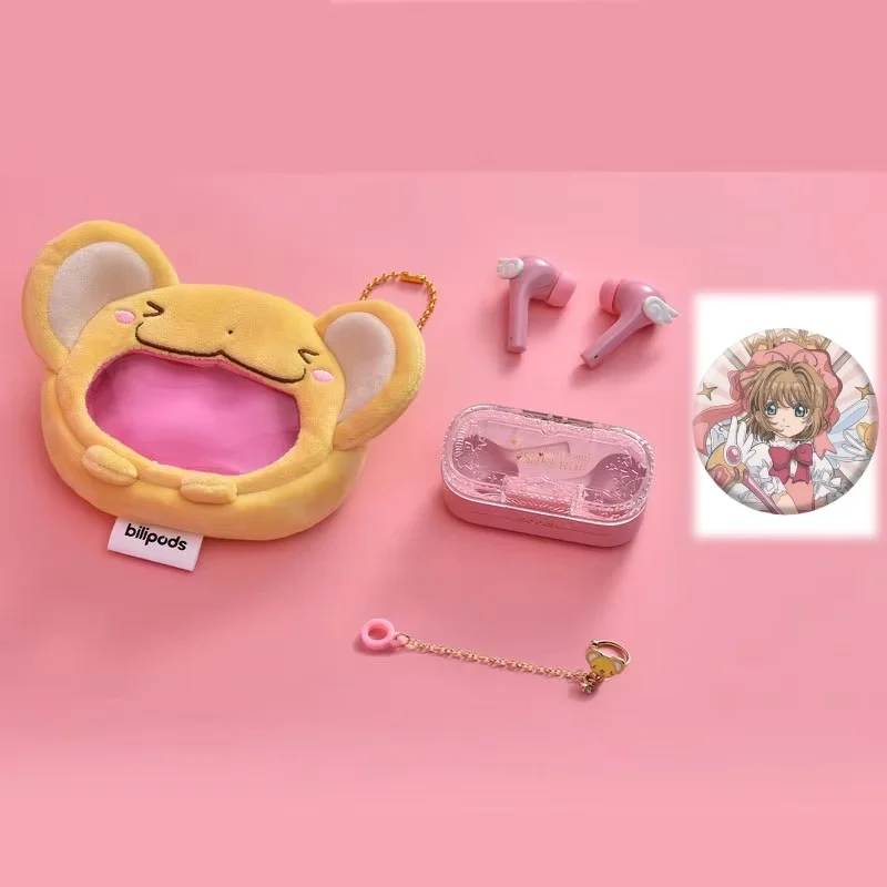 Cardcaptor Sakura Earphone Cute Pink Wireless Bluetooth 5.3 Headphone Intelligent Noise Cancellation IPX4 Waterproof Earbuds