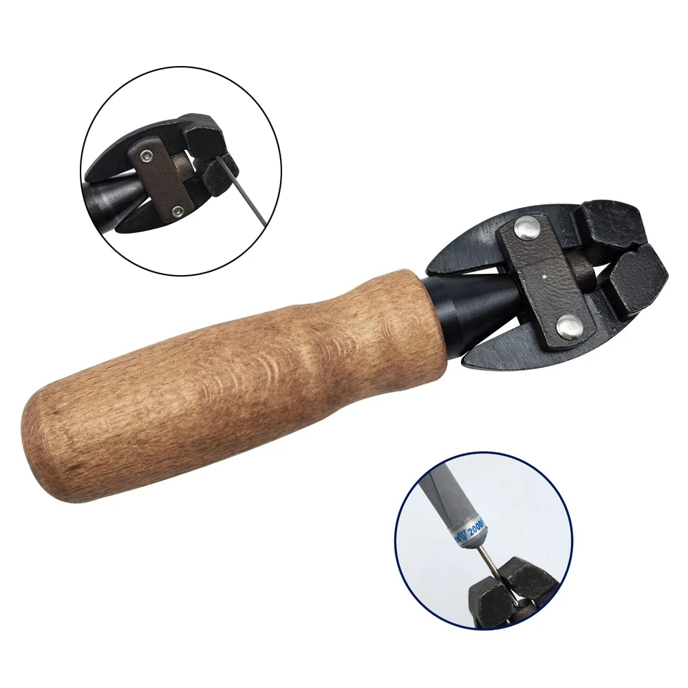 Adjustable Hand Vise with Rotating Wooden Handle for Jewellery DIY Craft High Carbon Steel Metal Forming Tool Jewelry Tools