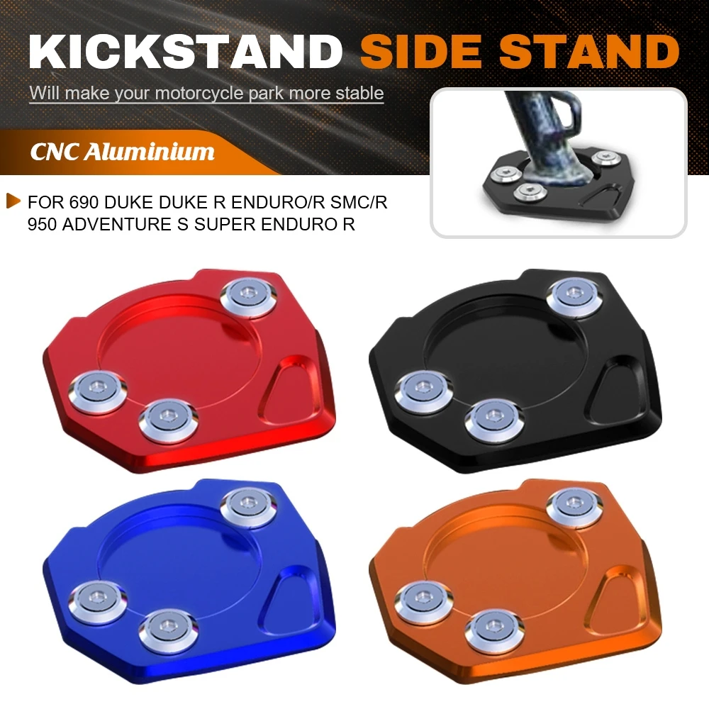 Side Stand Motorcycle Pad Plate Kickstand Enlarger Support Extension Part For 125 200 390 Duke 2012-2023 RC125 200 390 2014-2023