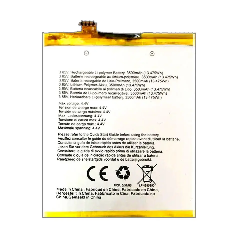 Crosscall Trekker X3 Core-X3 Action-X3 LPN385350 환경 친화적인 휴대전화 배터리 3500Mah