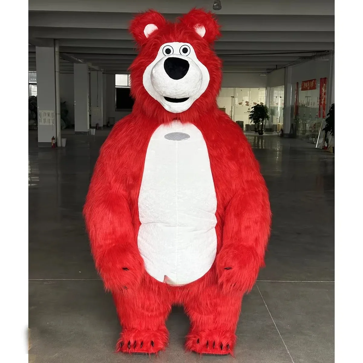 Adult Inflatable Bear Mascot Costume Cartoon Doll Clothes for Halloween Carnival Animal Cosplay Party No Battery
