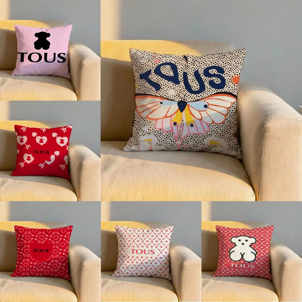 t-TOUSes Bear Cushion Cover Soft Reversible & Durable Pillow