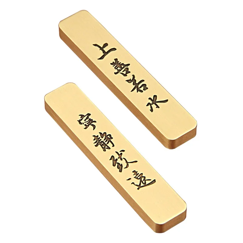 Brass Calligraphy Paperweight Short Student Brush Writing Painting Metal Paperweight Antique Style Paperweight Decoration