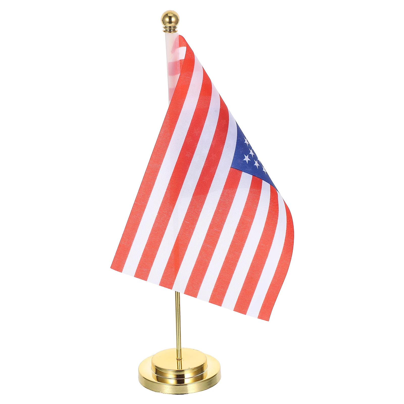 

Mini American Usa Table Flag Iron Stand Decorative Patriotism Office Home Desktop Decoration Stable Base Tabletop Flag