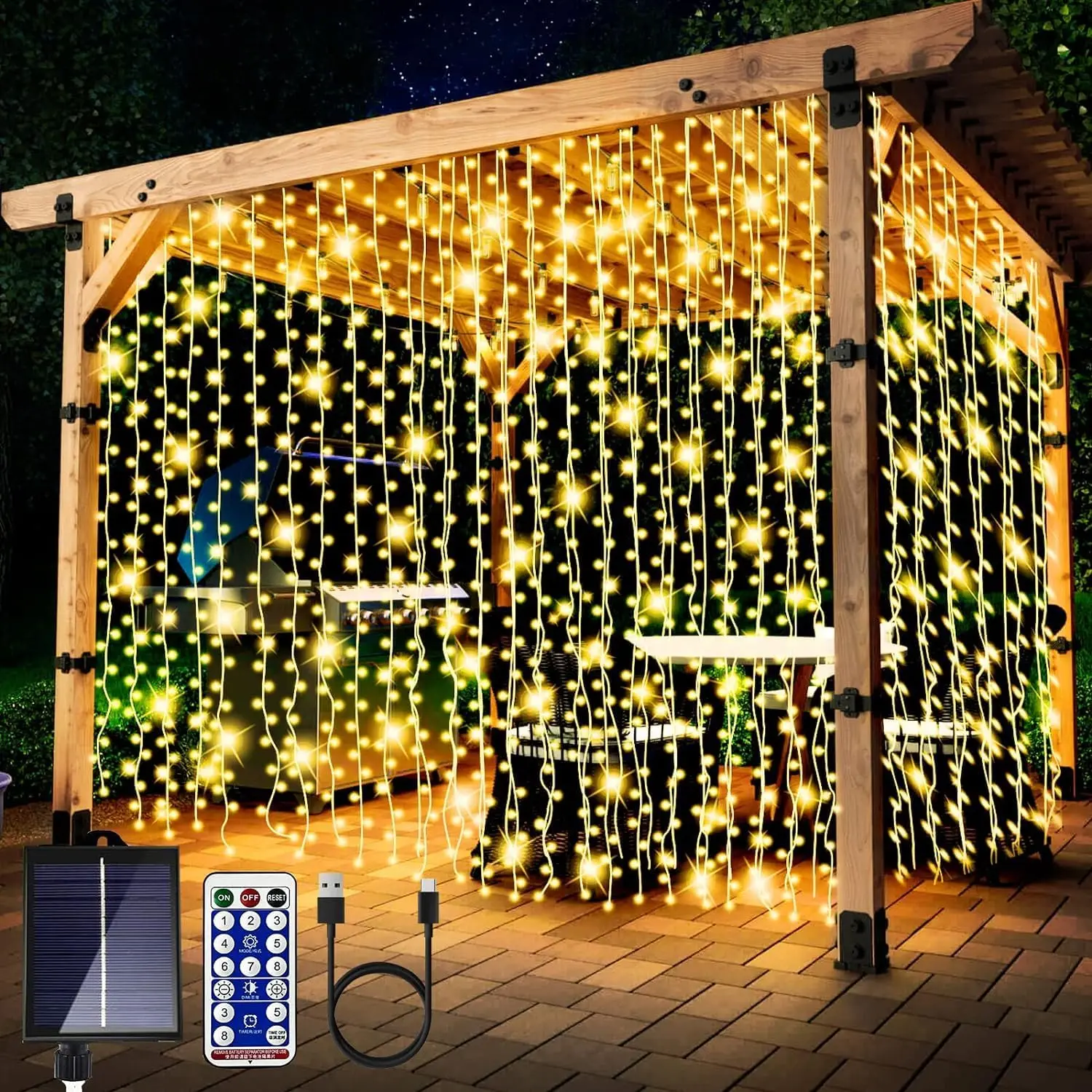 

600 LED Fairy String Light Outdoor Waterproof 60m 8 Modes Fairy Light with Timer for Party Wedding Christmas Decoration Lamp