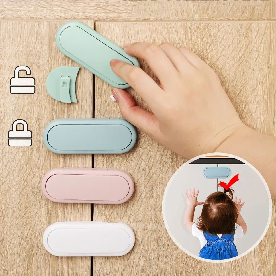 Child Safety Lock Cabinet Door Drawer Protective Locks Baby Anti Pinch Hand Safety Lock Multifunctional Buckle Protective Locks