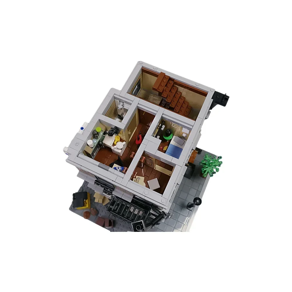 Gobricks MOC 映画シーンピーターパーカーズアパートモジュラービルディングブロッククラシックストリートビュー建築レンガおもちゃキッズギフト