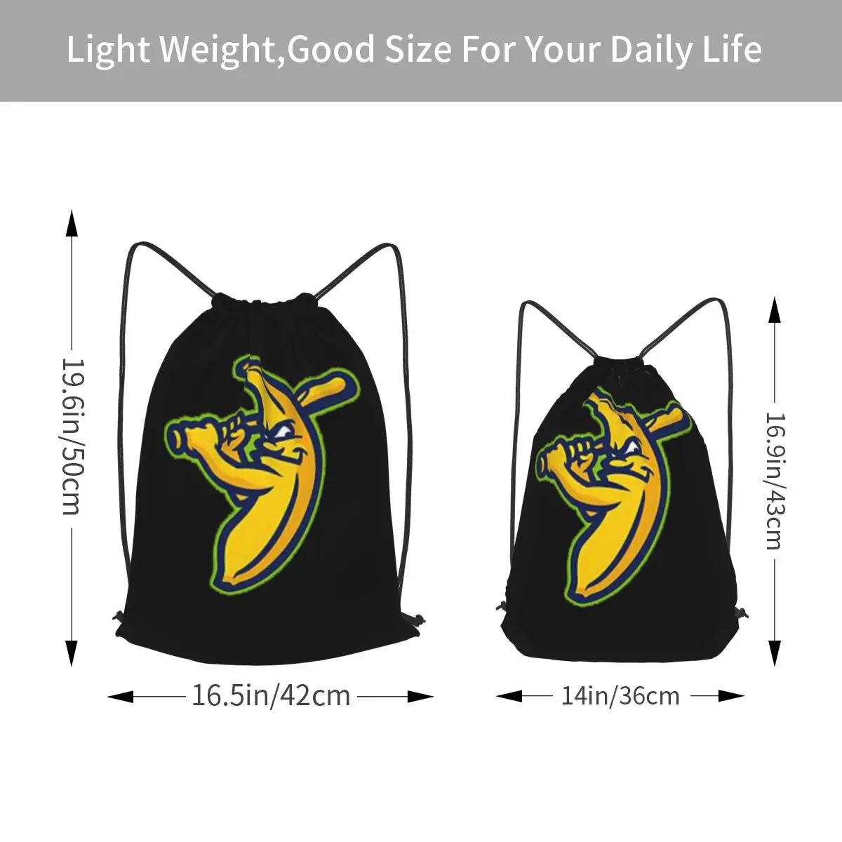 Bananas Team Backpacks Portable Drawstring Bags Sports Bag Book Bags for Travel School