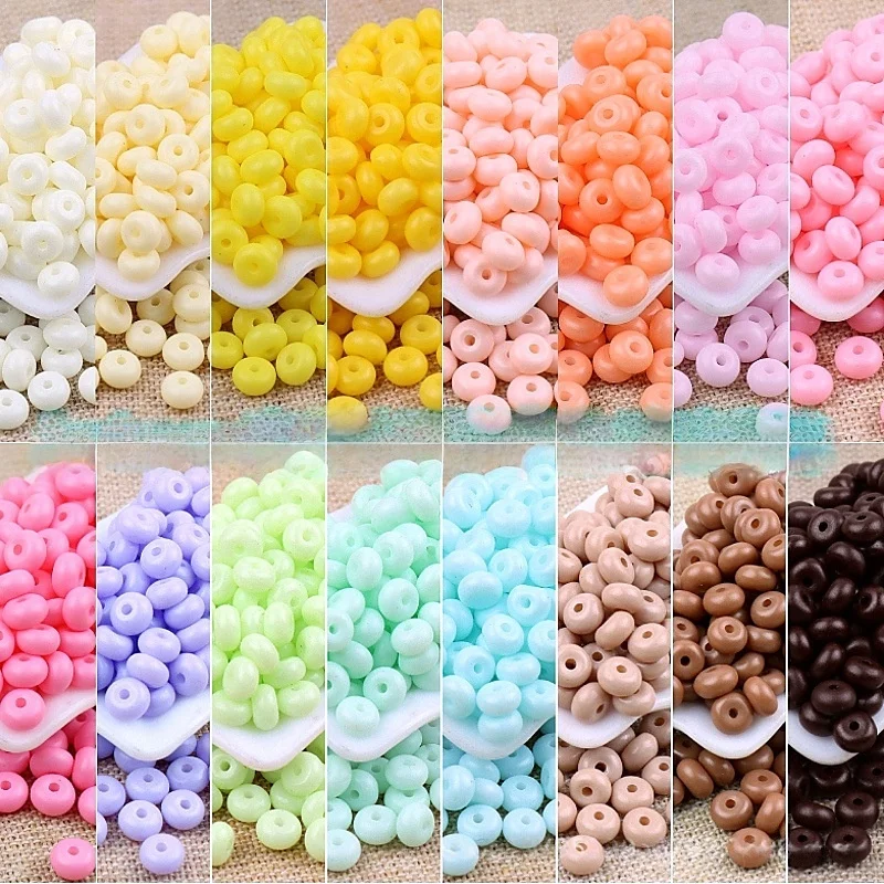 2x4mm Einfarbige Ölgemälde-Abakusperlen, Glas-Reisperlen, DIY Lose Perlen, Zwischenperlen, Material für Kleidung und Taschenaccessoires