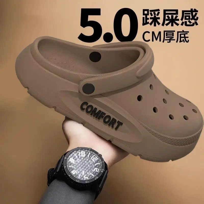 

2026 New Couple Outdoor Casual Beach Sandals EVA Material Fashionable Large Size Slippers women's Two-Use Hole Hole Sandals