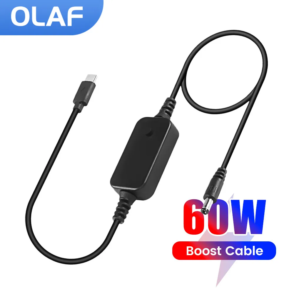 Type C To DC Boost Cable DC 5V/9V/12V/15V/20V WiFi to Power Cable 60W USB C Fast Charging Cable Boost Converter for Wifi Router