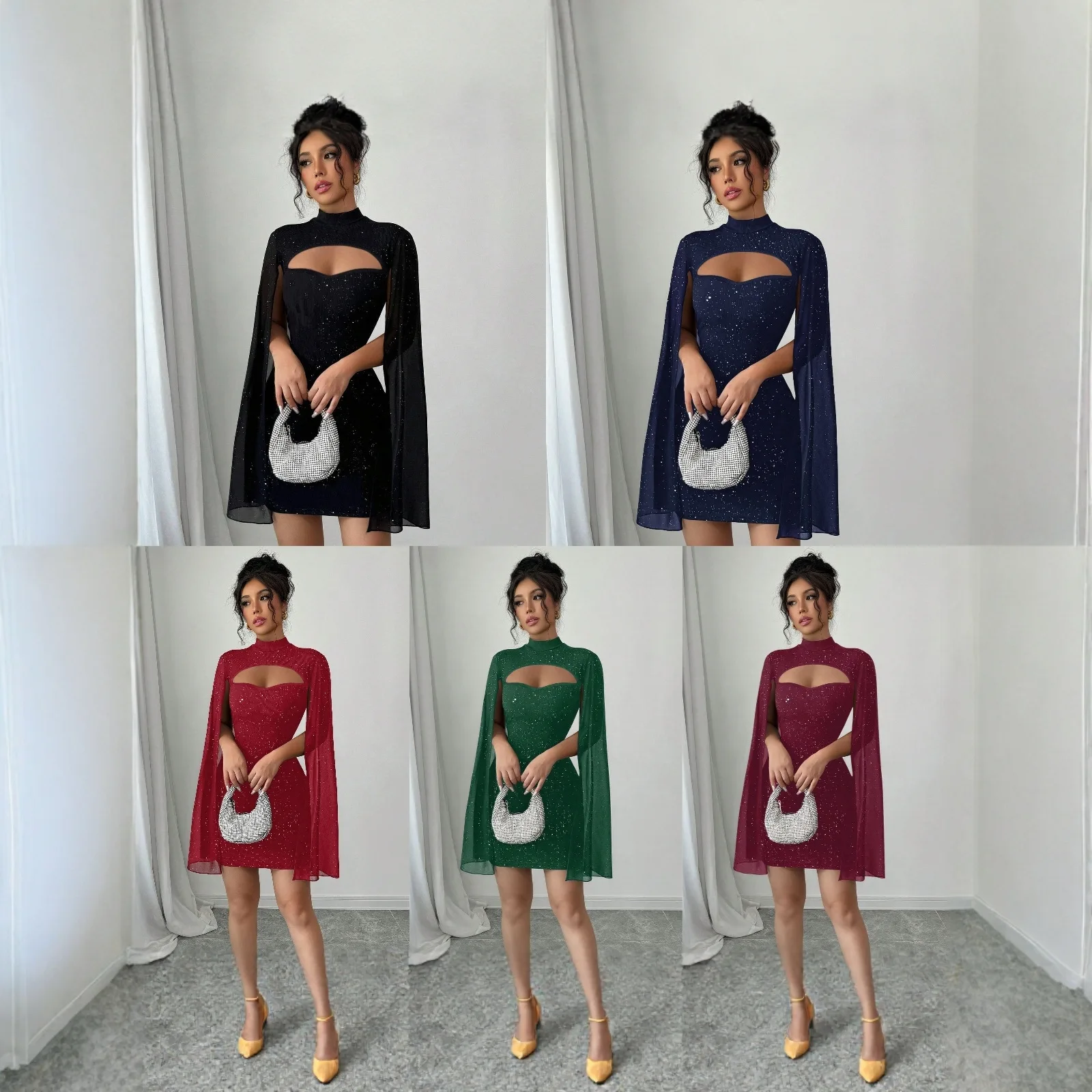 Feminino redondo ne pérola awl envoltório bodycon dr cintura alta malha chiffon longo sve thi verão faion senhoras dr