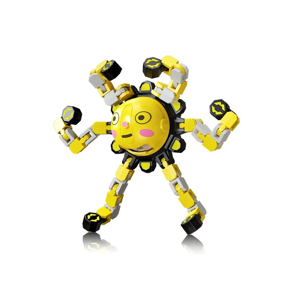 البلاستيك الميكانيكية مضيئة جيروسكوب الأخطبوط روبوت لا المقاومة الإصبع تنوعا سلسلة دوران توهج في الظلام