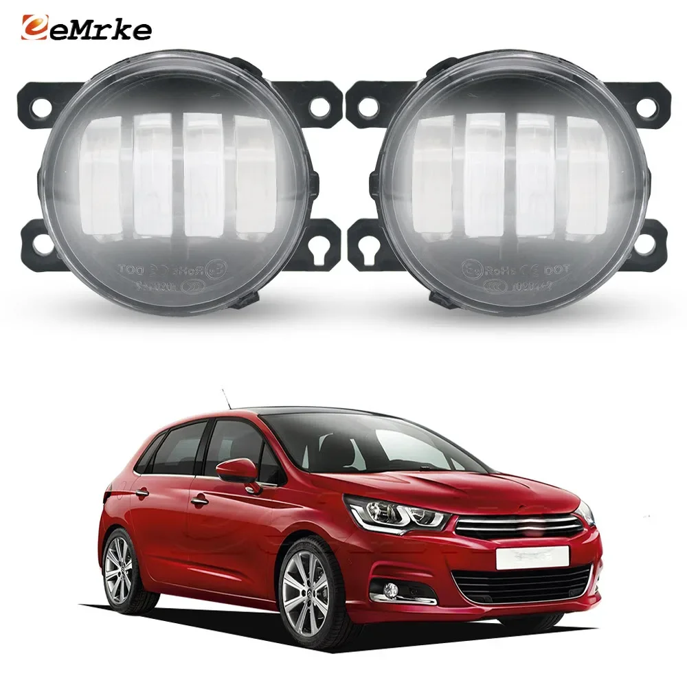 Upgrade Led PTF Car Fog Lights Assembly Fog Driving Lamp for Citroen C4 II B7 Typ N 2010 2011 2012 2013 2014 2015 2016 2017 2018