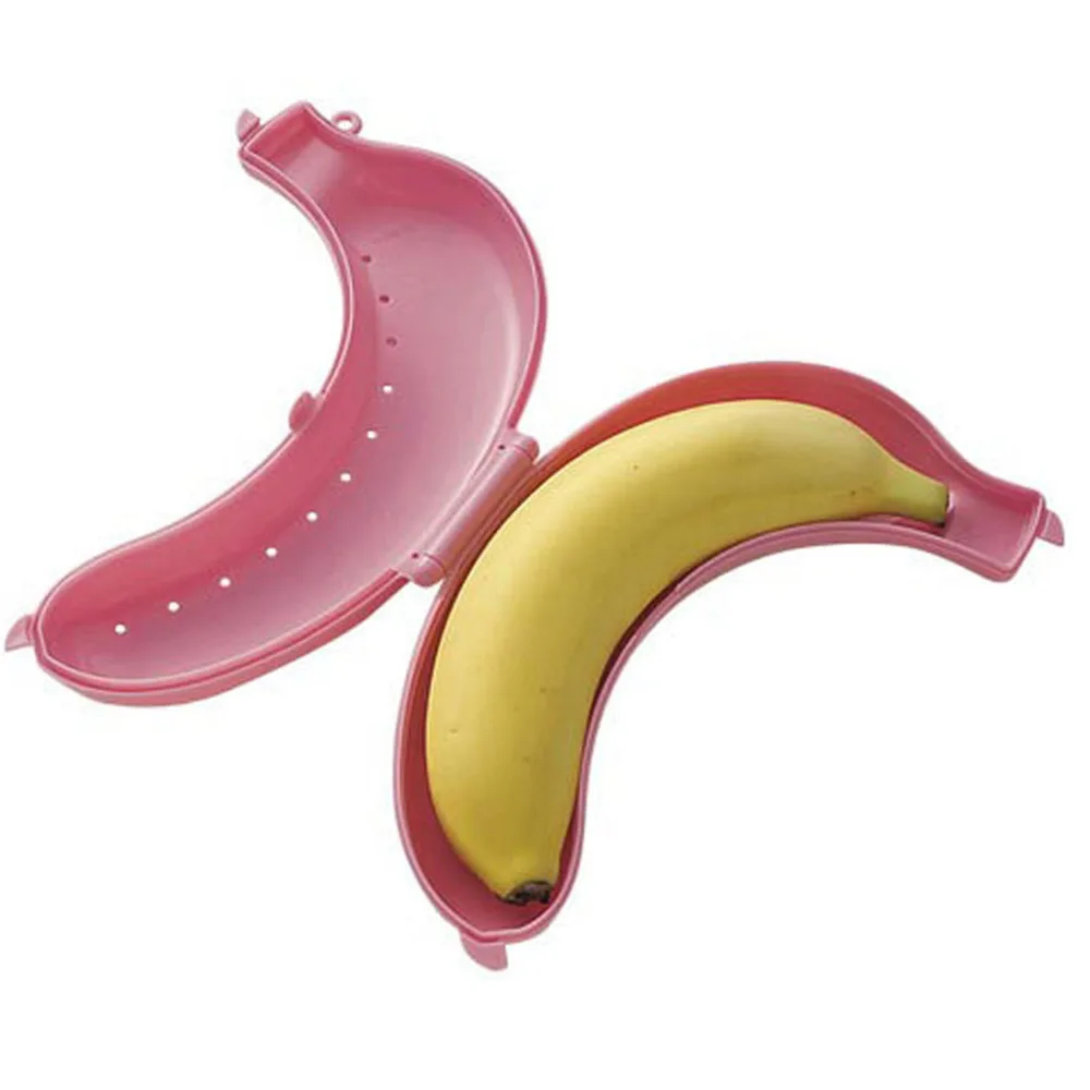 Cheap Banana Trip Outdoor Box Cute Banana Protector Case Container Trip Outdoor Lunch Fruit Box Storage Candy Snacks Holder 1PC