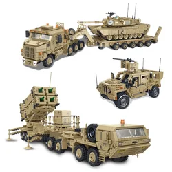 Large WW2 Military Armored Missile Vehicle Building Blocks MOC M983 JLTV Tank Bricks Transport Car Model Toys for Boys Kids Gift