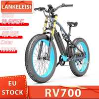 Electric Bicycle 1000W Motor LANKELEISI RV700 26 Inch 48V16Ah Fat Tire e-bike aldult Beach POWER luxury Mountain Electric Bike