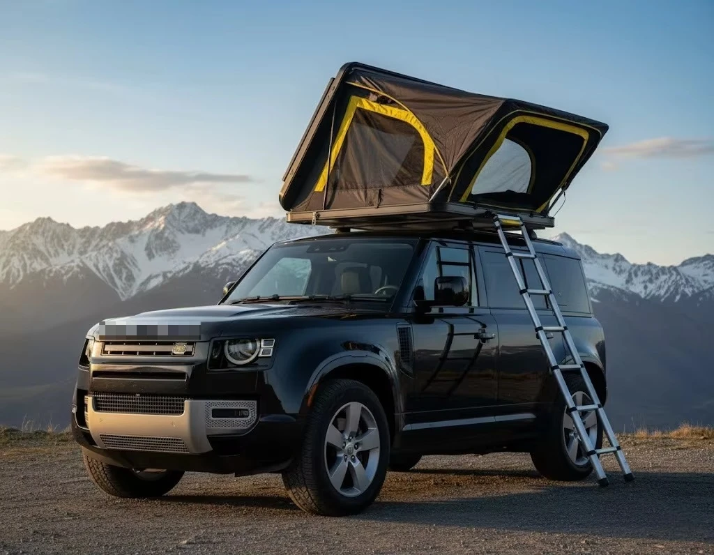 

Triangle Hard Shell Aluminum Roof Top Tent 2-3 Person 4x4 SUV Waterproof Overland Camping Rooftop Tent