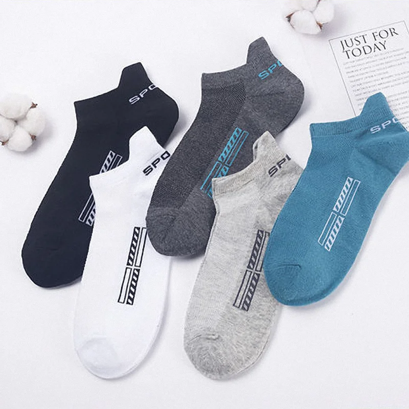 5 Pairs Cotton Men and Women Low Top Mesh Breathable Ankle Soft Sports Casual Socks Men Short Socks Men Short Socks