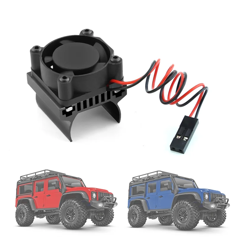 Para trx4m 180 ventilador de refrigeração do motor dissipador de calor para trx4 TRX4-M 1/18 rc crawler carro atualização peças acessórios, preto