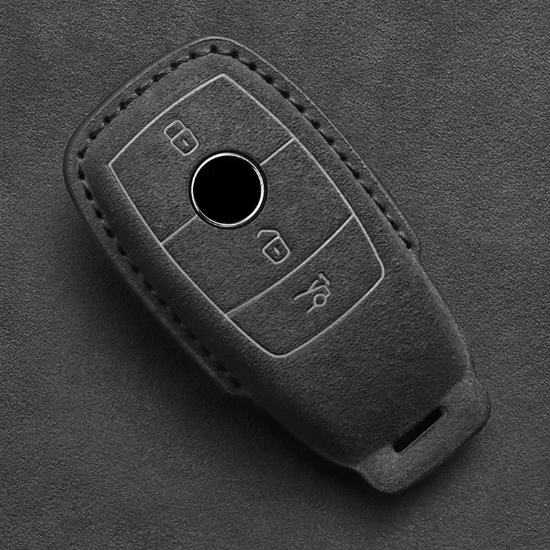 

Leather Car Key Case For Mercedes Benz A C E S G Class GLC CLE CLA GLB GLS W177 W205 W213 W222 X167 AMG Fob Suede Accessories