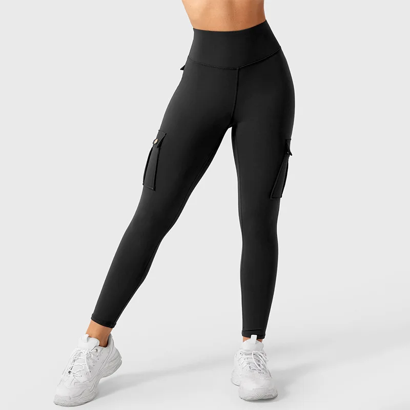 المرأة السوداء المعطي جيب اللياقة البدنية السراويل ربيع الخريف عالية تمتد نحيل تشغيل الرياضة طماق امرأة في الهواء الطلق سراويل للتسلق سيدة