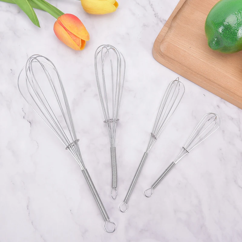 1Pc Rotary Manual Egg Beater Mixer Mini Kitchen Egg Whisk Bake Tool Egg Agitator Matel Eco-Friendly Egg Mixer