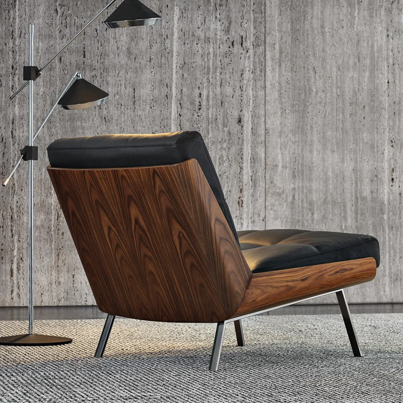 

Single sofa chair Italian light luxury modern simple living room backrest solid wood leisure