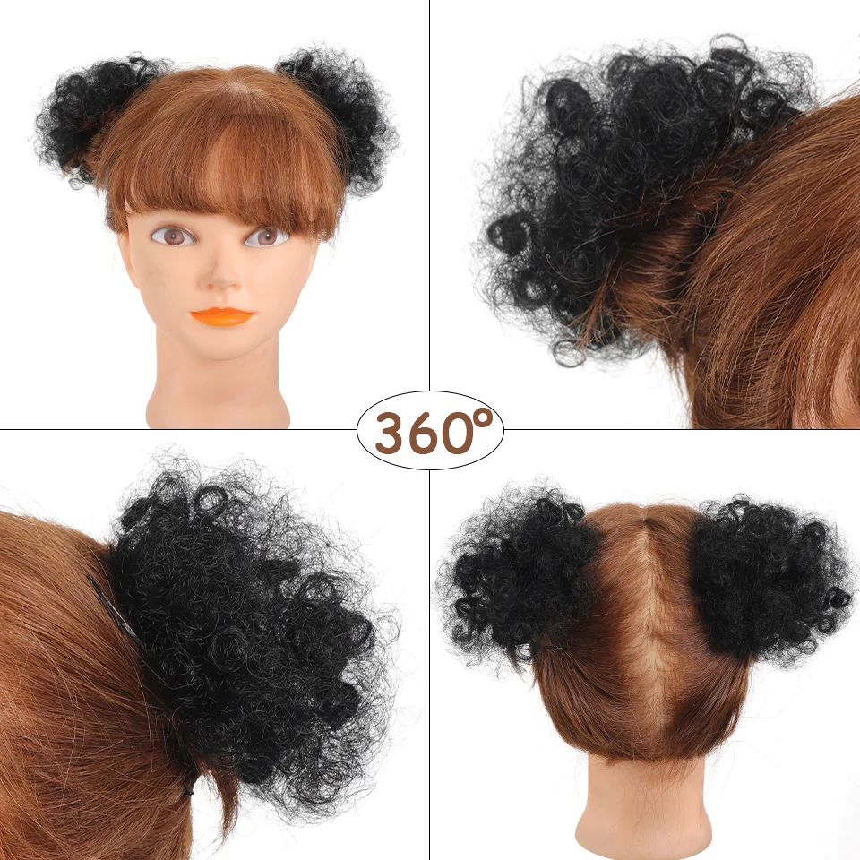 2 Pcs Small Size Synthetic Afro Puff Hair Buns