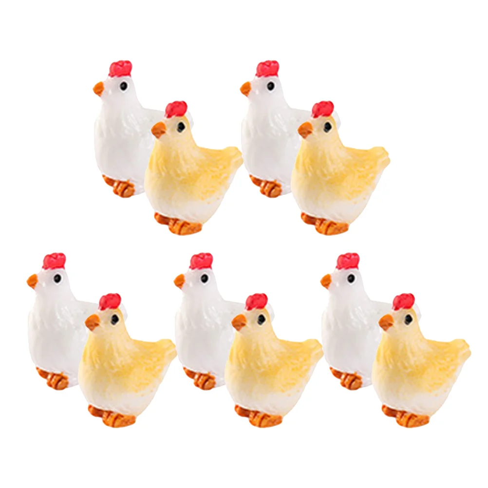 

Farm Animal Toys Mini Chicken Statue for Decor Miniature Figurine Micro Landscape