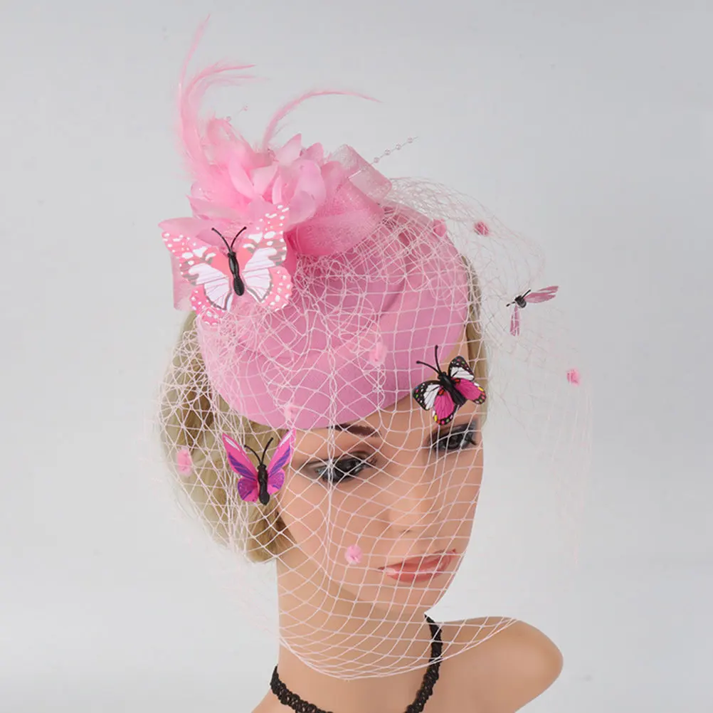 

1 шт. мини-заколка для волос в виде бабочки, элегантная сетчатая повязка на голову, аксессуар из тюля для свадьбы, вечеринки, сценических выступлений