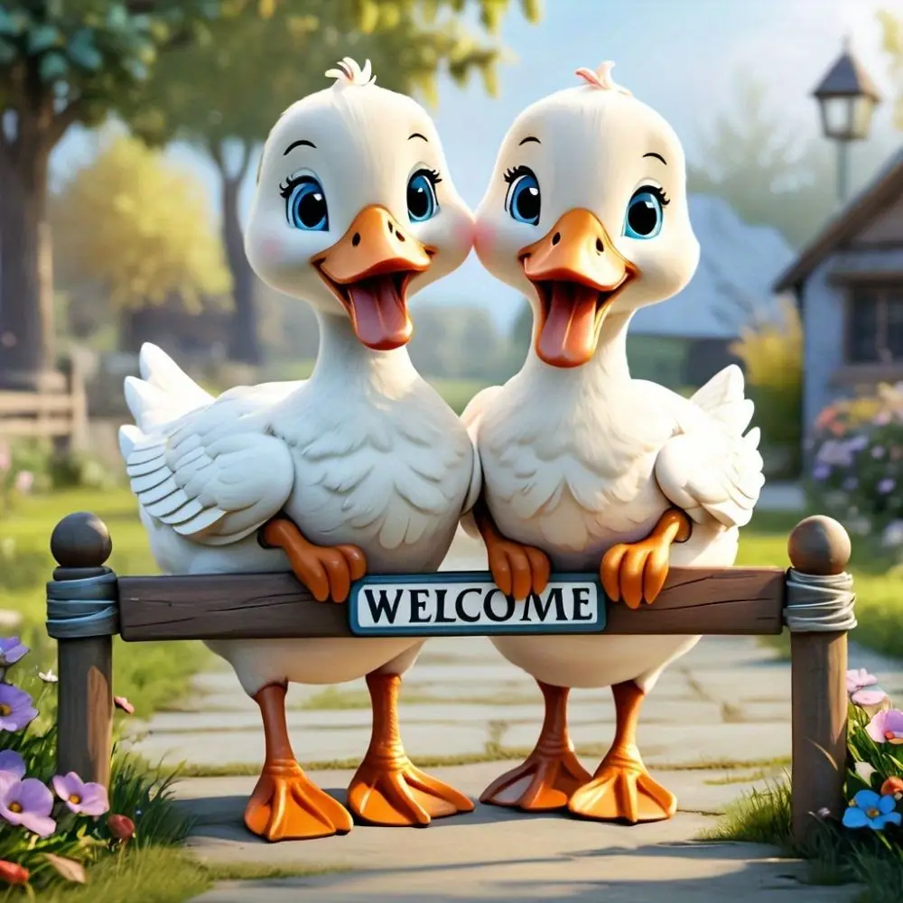 

Украшение сада, акриловая утка, садовая куча, 2D мультяшный садовый кол, водонепроницаемые милые садовые напольные пробки для двора