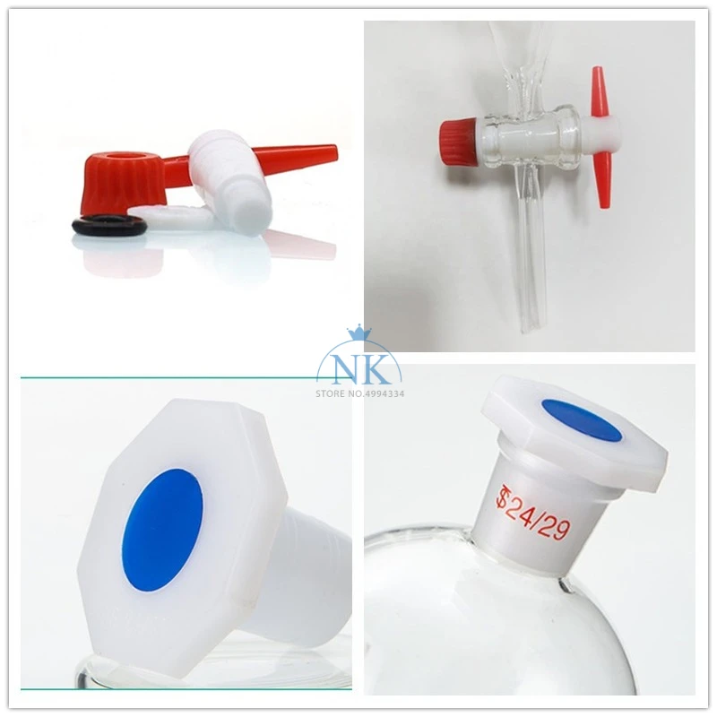 Embudo de separación transparente y grueso en forma de pera con pistón de PTFE para experimentos de laboratorio, 30ml a 1000ml, 1 unidad