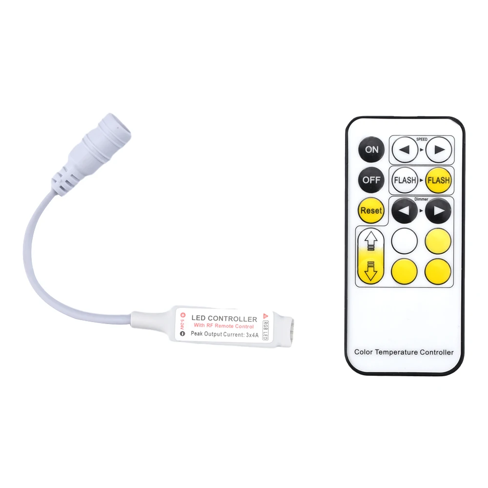 Minicontrolador RF de DC5-24V, controlador de atenuación LED de dos colores, 15 teclas