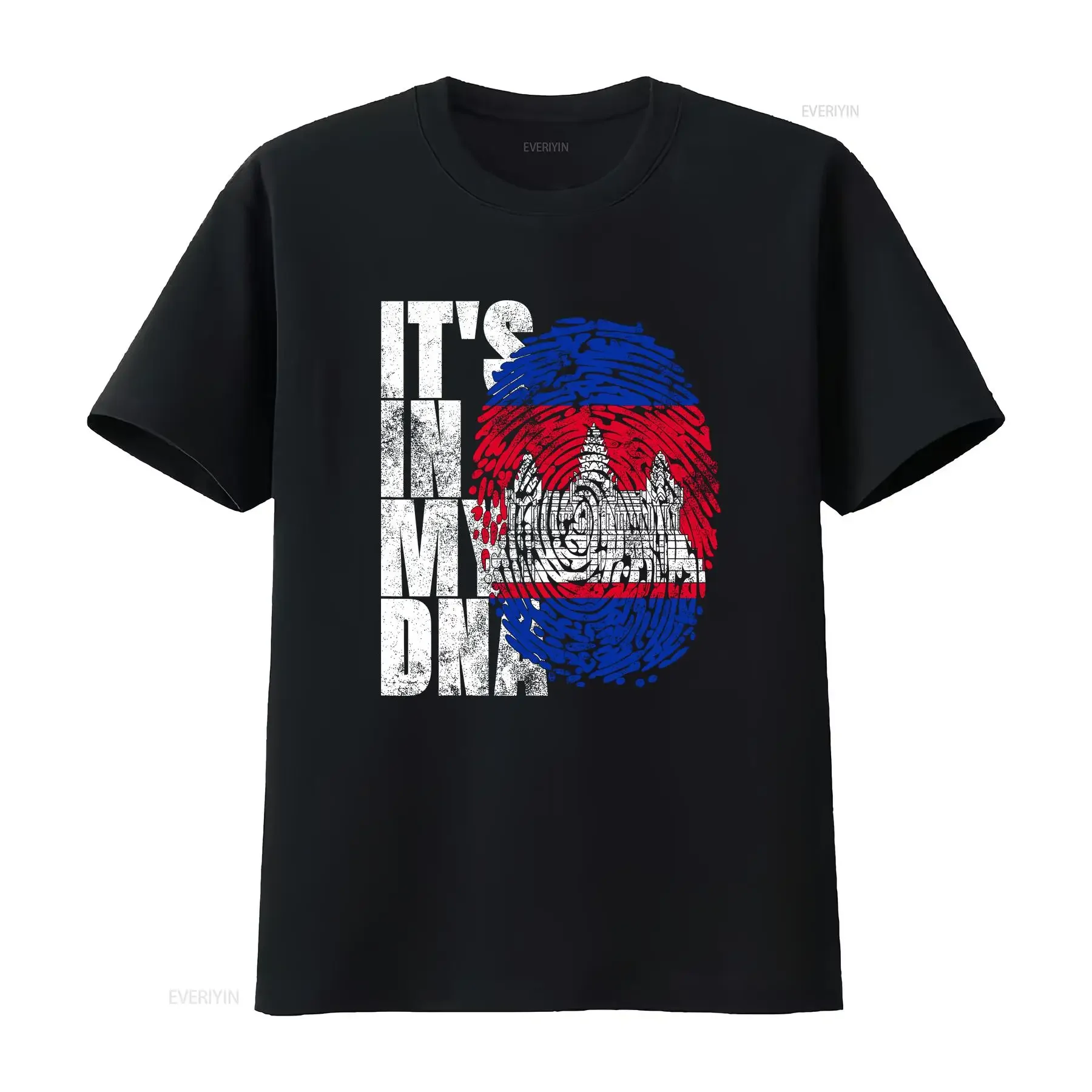 It's In My DNA Cambodian s Khmer Kampuchea Cambodia Flag T Shirt S 3XL vintage Washed Soft Breathable Slightly Stretched
