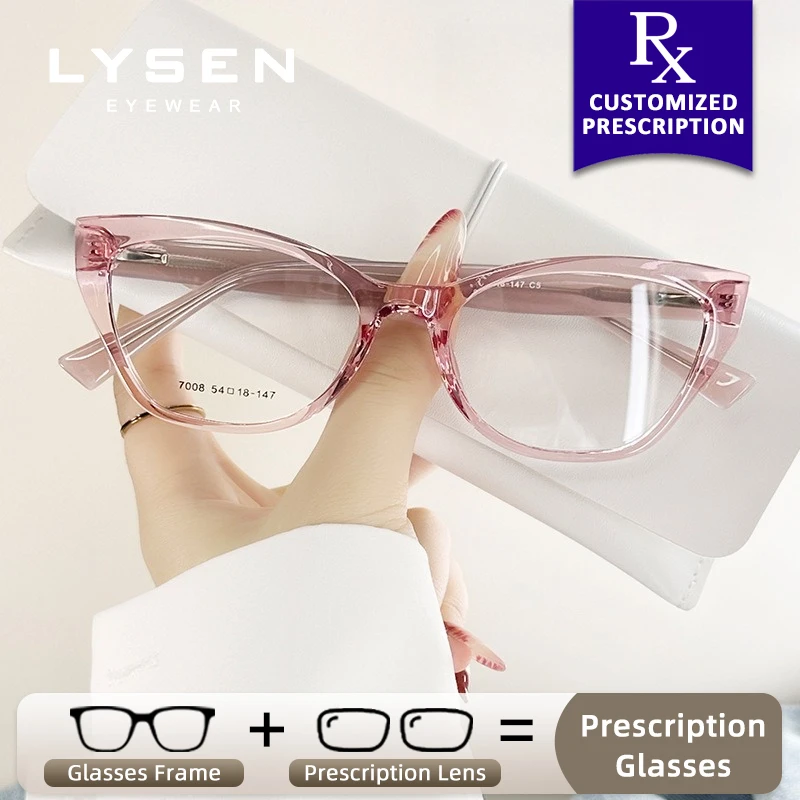 

LYSEN Trendy Rectangular Women Anti Blue Light Reading Glasses Lady Computer Glasses Anti Reflection Myopia Prescription Eyewear