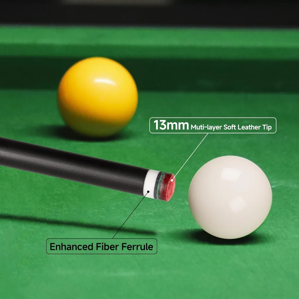 عصا حمام السباحة المصنوعة من الألياف الزجاجية الاحترافية 58 مع طرف مكون من 4 طبقات مقاس 12.7 مم وانحراف منخفض لتحسين الدقة والتحكم