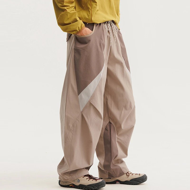 

Мужские повседневные брюки для активного отдыха, новинка 2026 года, весенние, в простом стиле, с цветными вставками, свободные, удобные, мужские брюки-карго N080