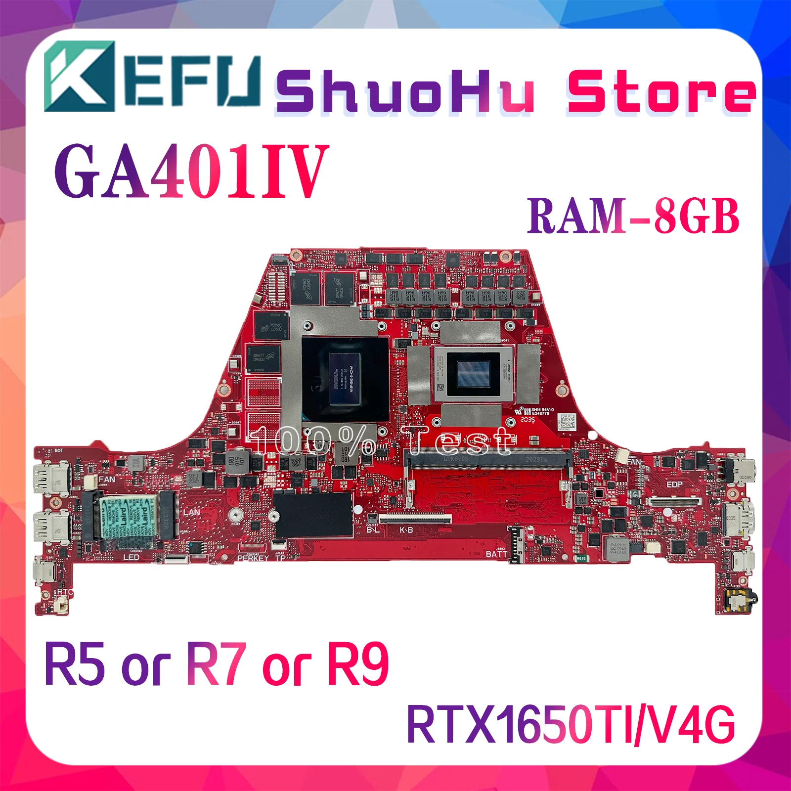 KEFU GA401I Mainboard For ASUS ROG GA401IV GA401IU GA401II GA401IVC Laptop Motherboard R5 R7 R9 GTX1650Ti RTX1660Ti RTX2060